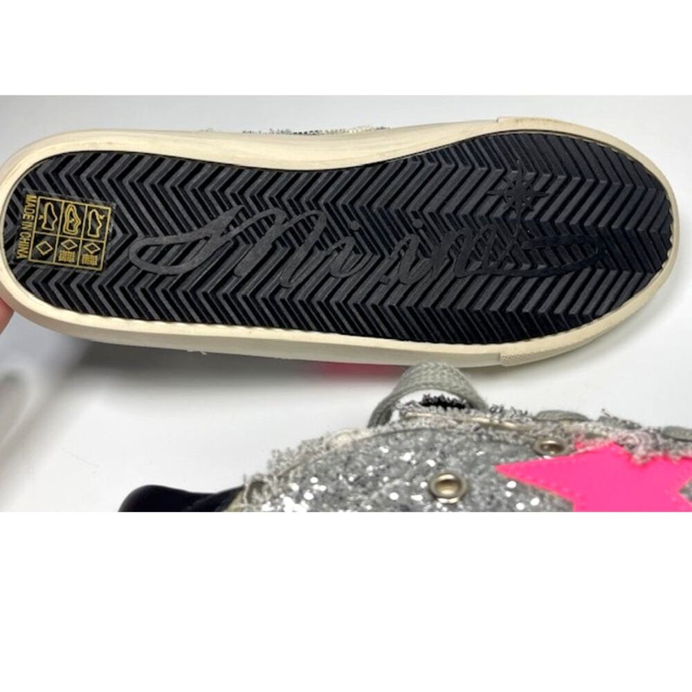 Mi.iM Grande Rubber Sole Lace-up Contrast Glitters Star Sneakers, Size 7.5 - Picture 7 of 14